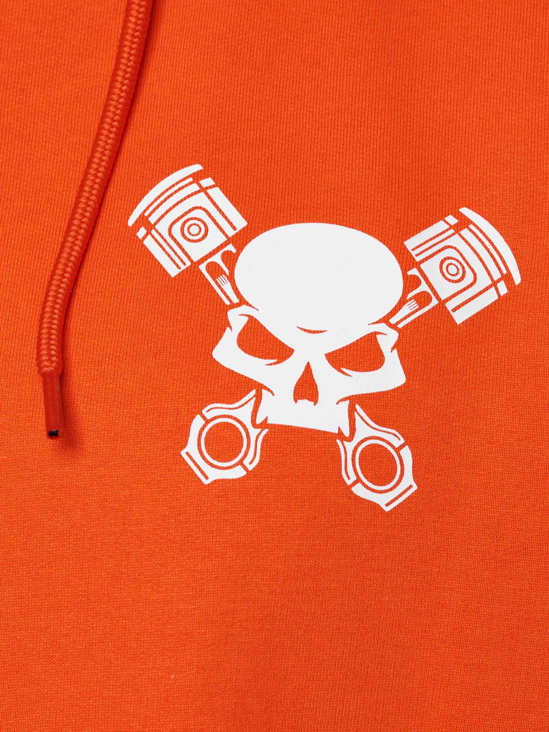 Skull Hoodie Men Orange