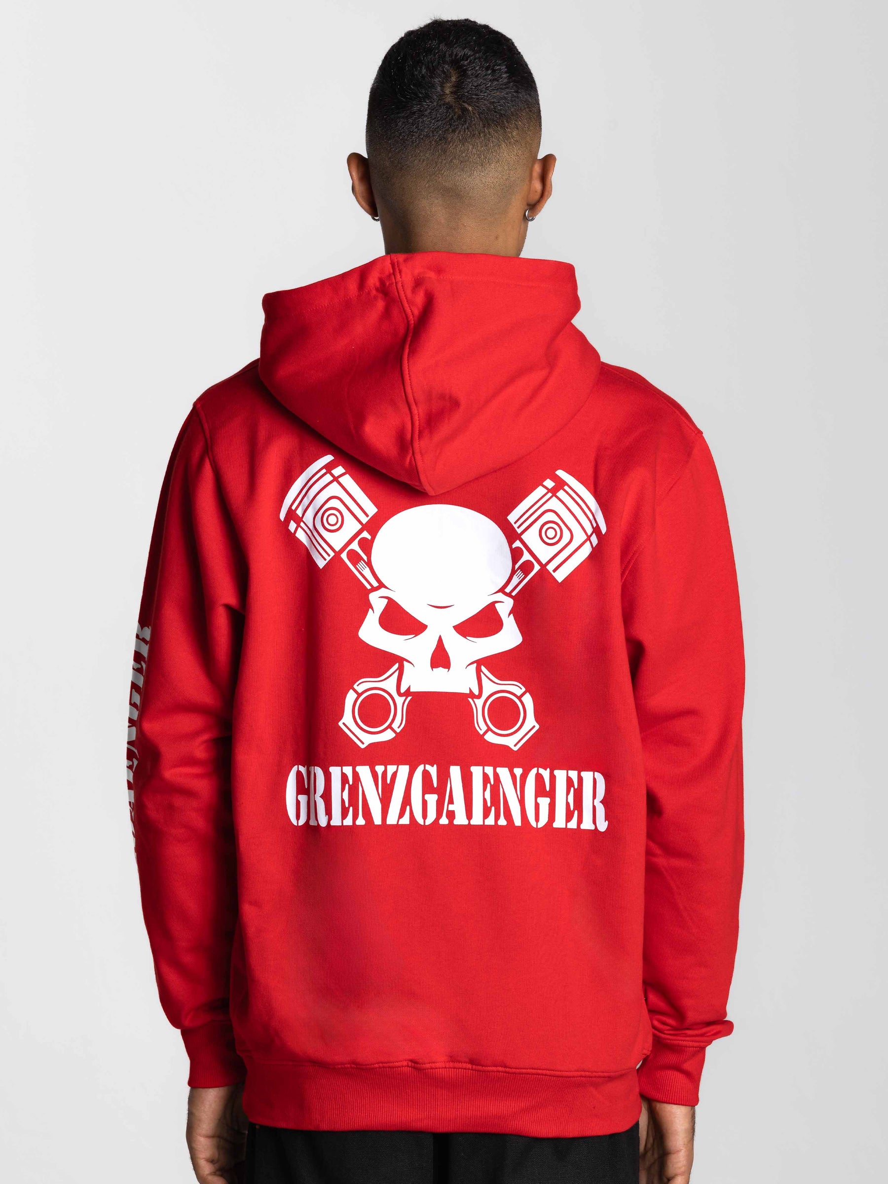 Skull Hoodie Men Red