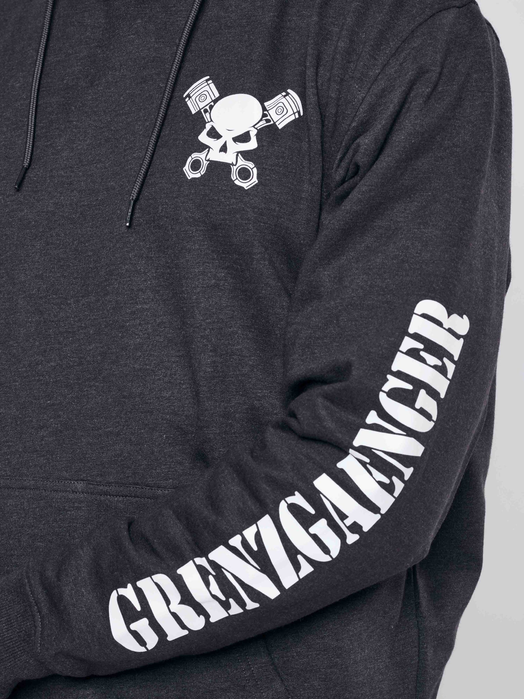 Skull Hoodie Men Grey