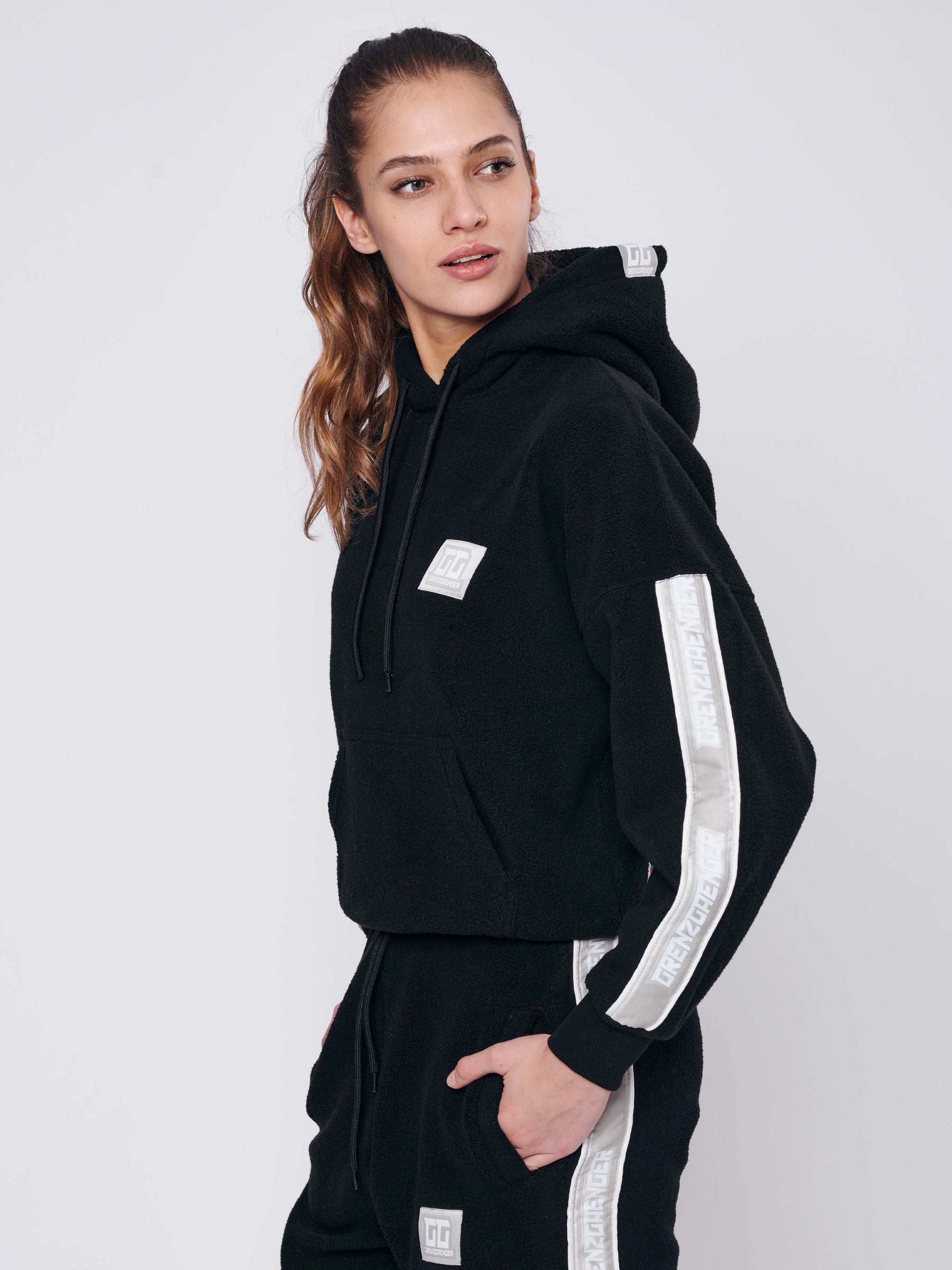 Sherpa Hoodie Women Black