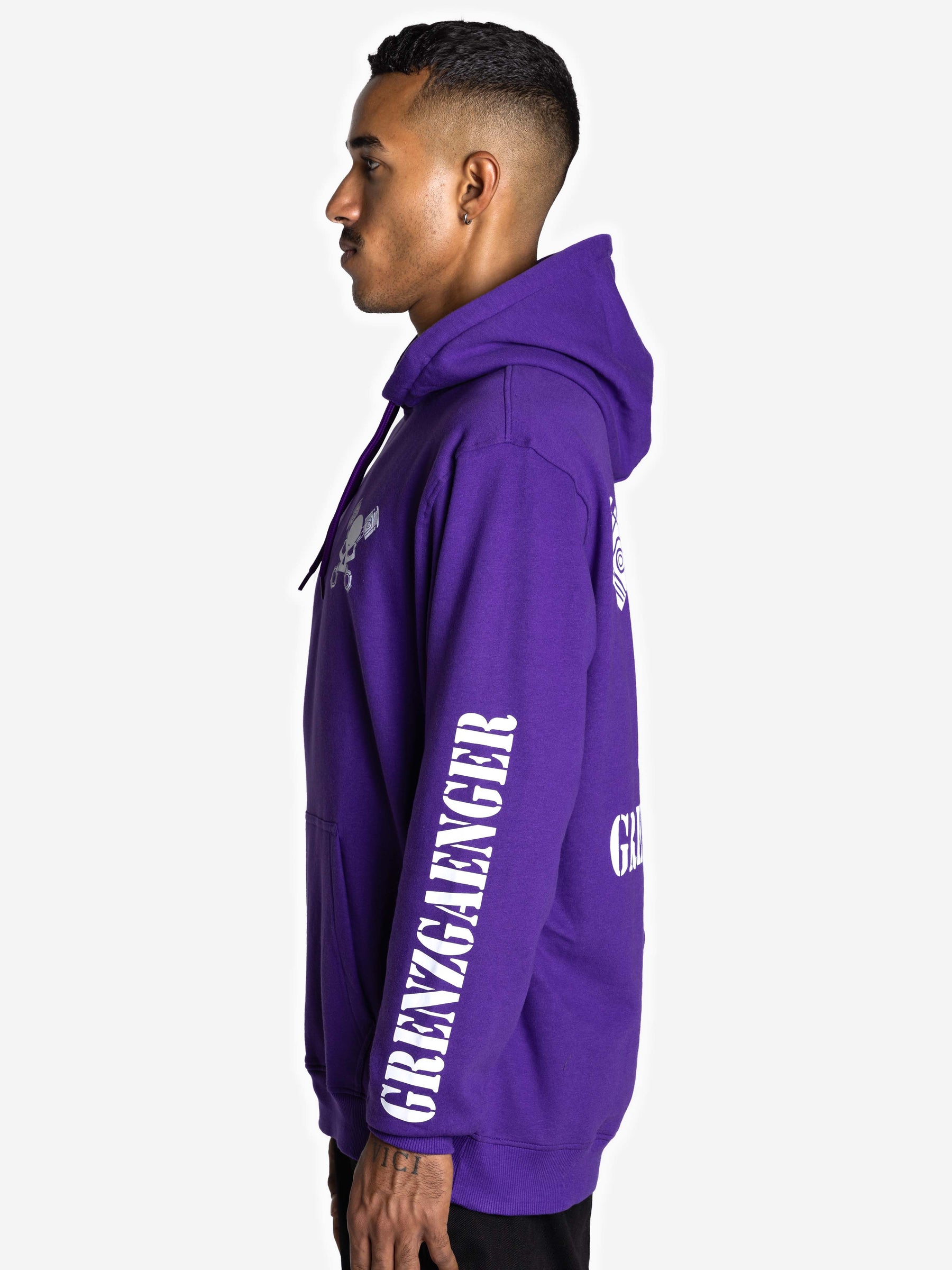 Skull Hoodie Men Purple