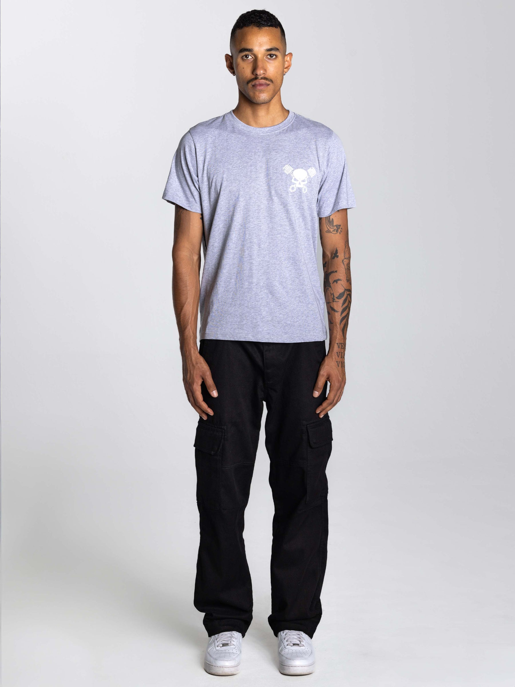 Skull Tee Men Light Grey