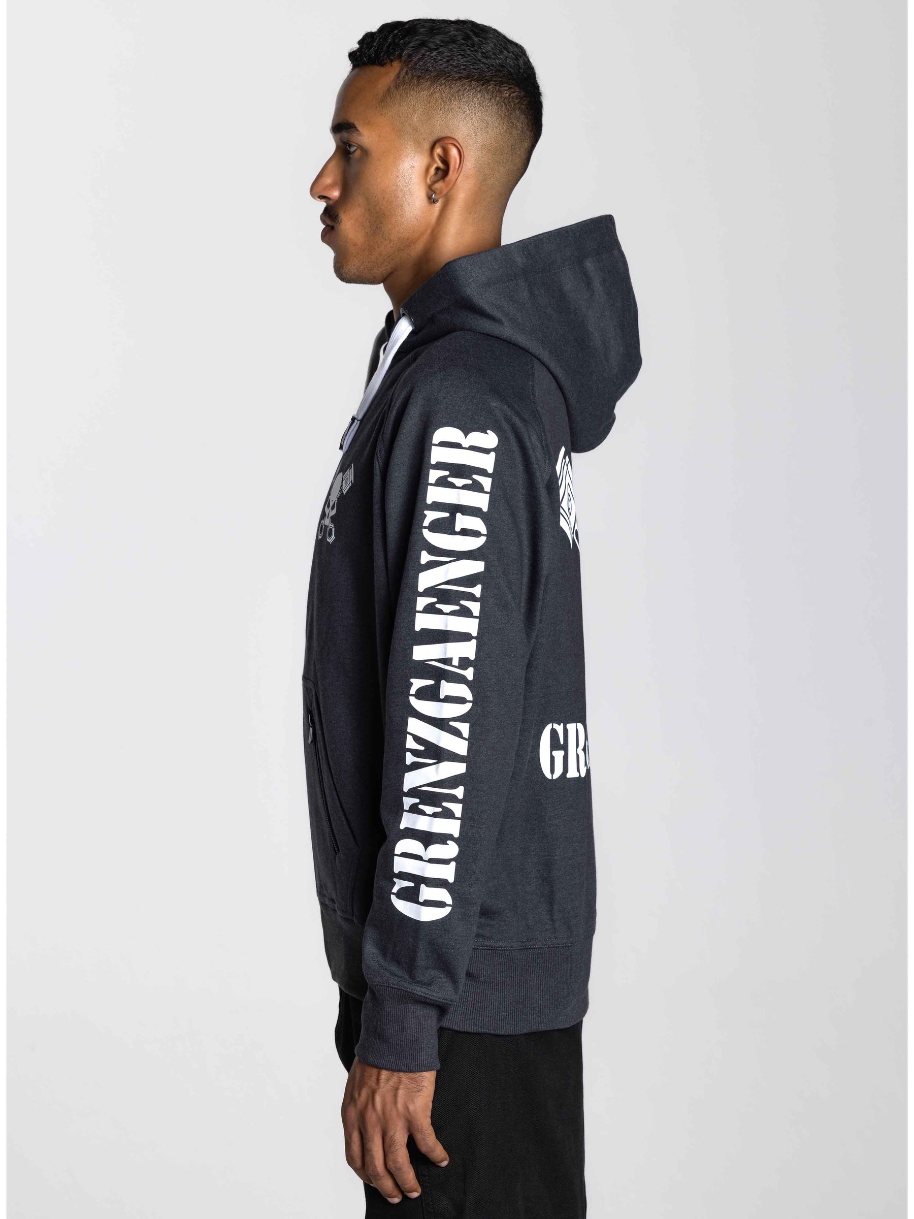 Skull Zipper Grey