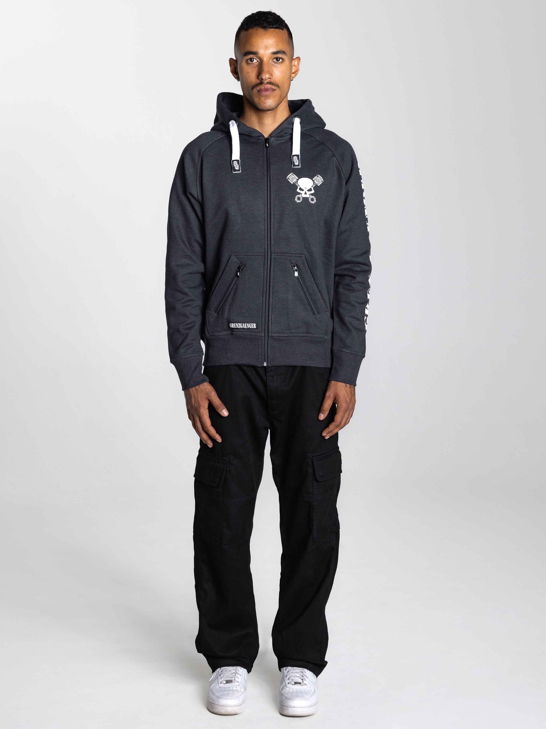 Skull Zipper Grey