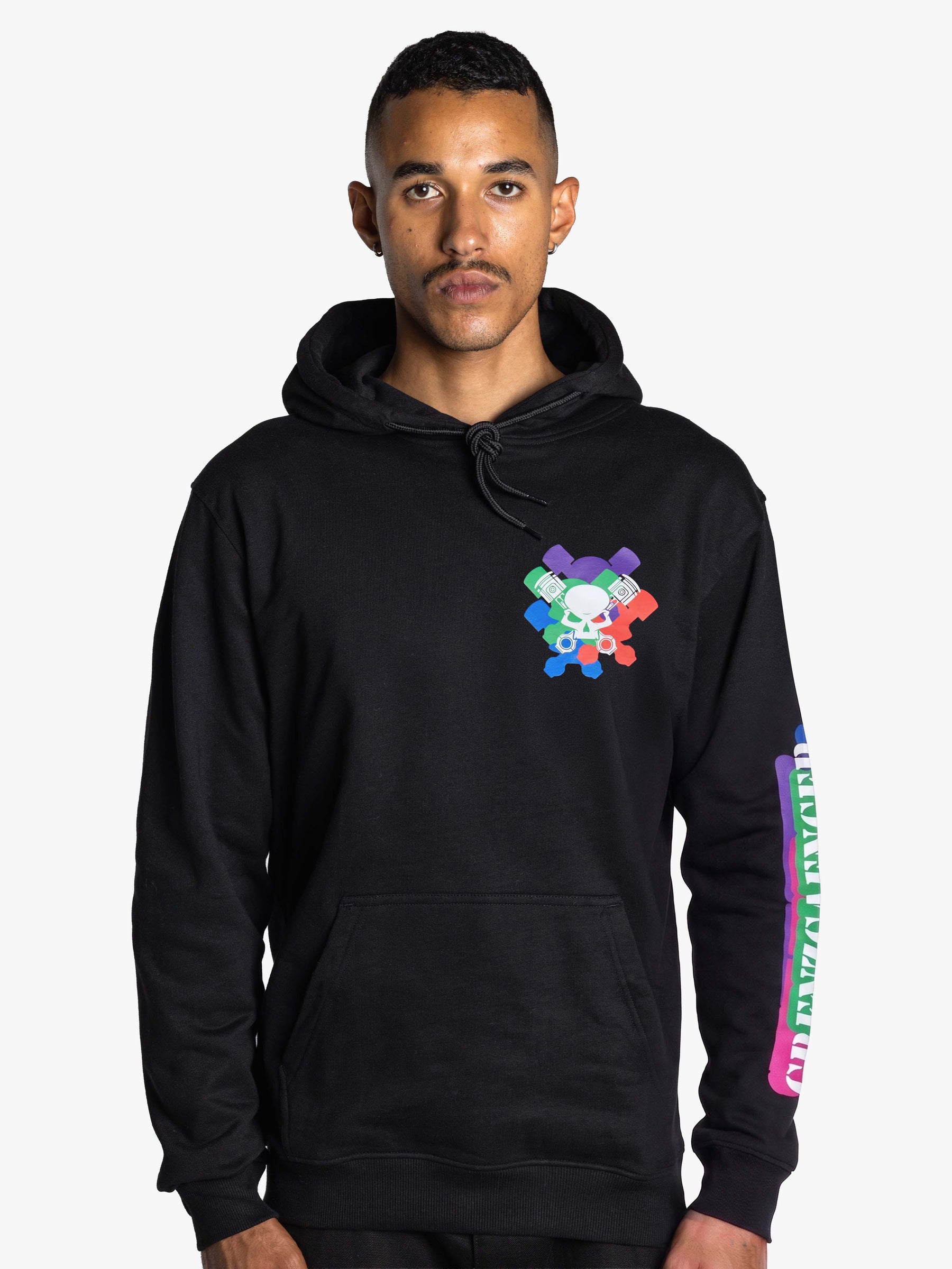 Color Block Skull Hoodie