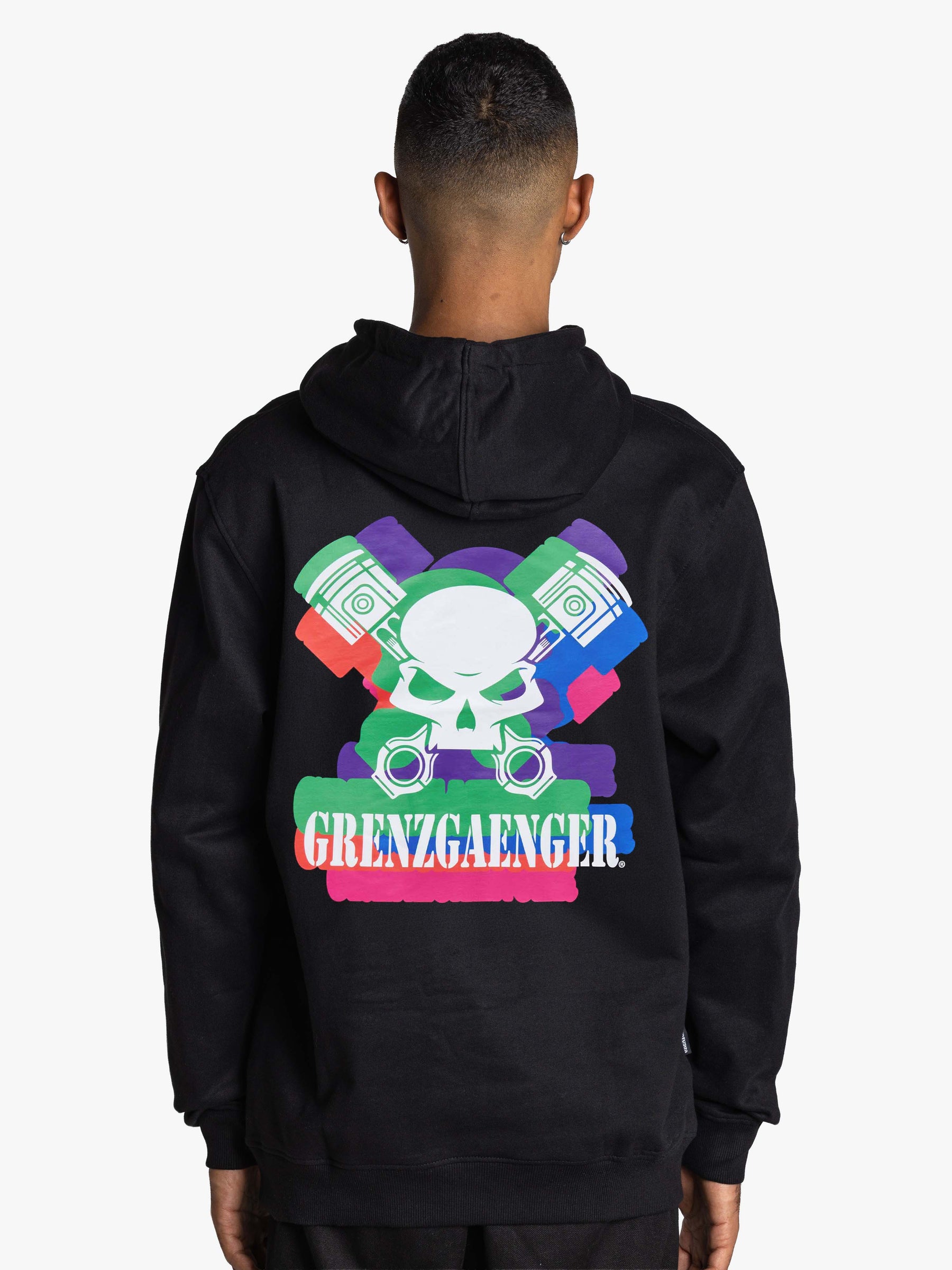 Color Block Skull Hoodie