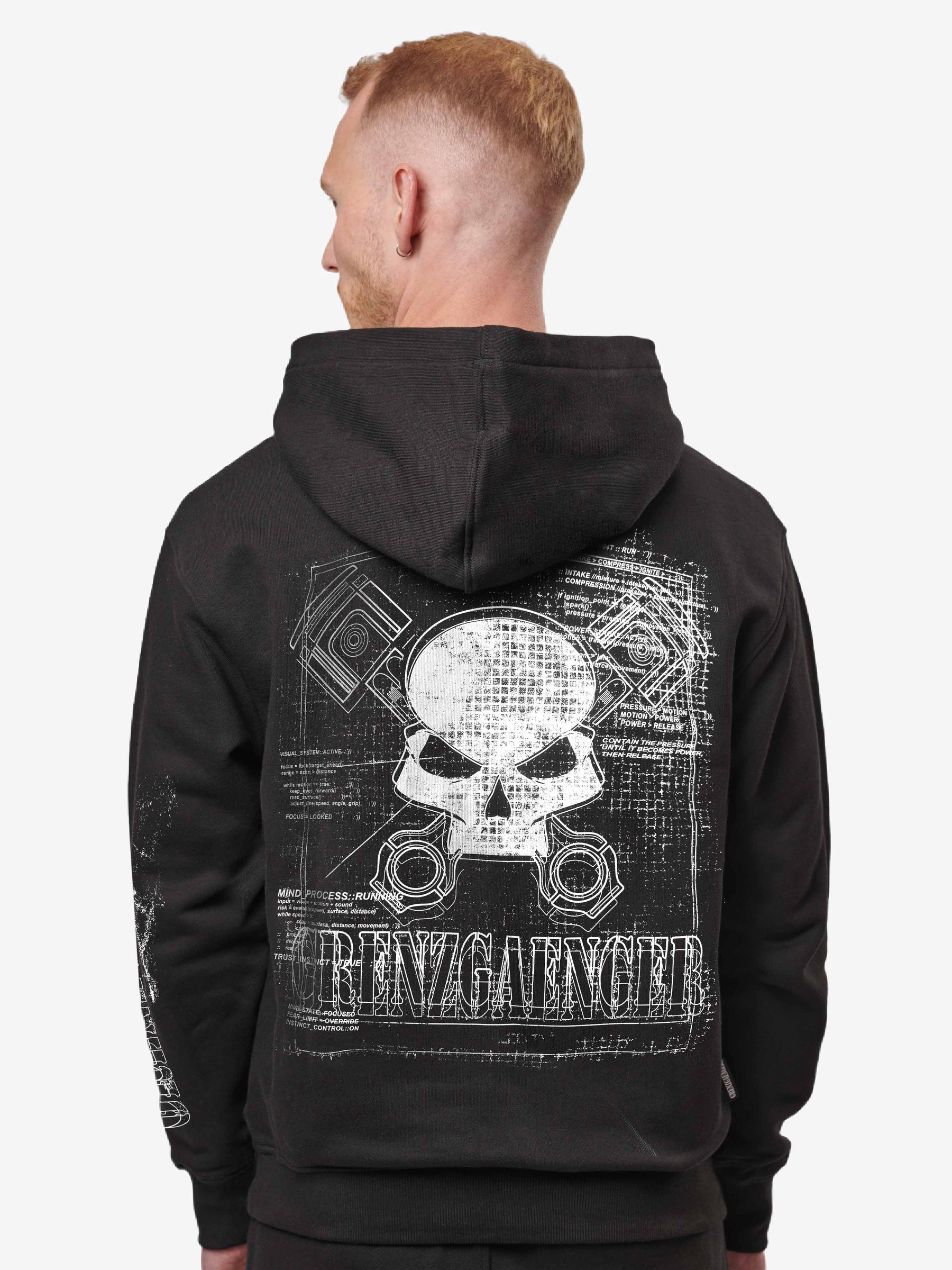 24H Grenzgaenger Engine Skull Hoodie