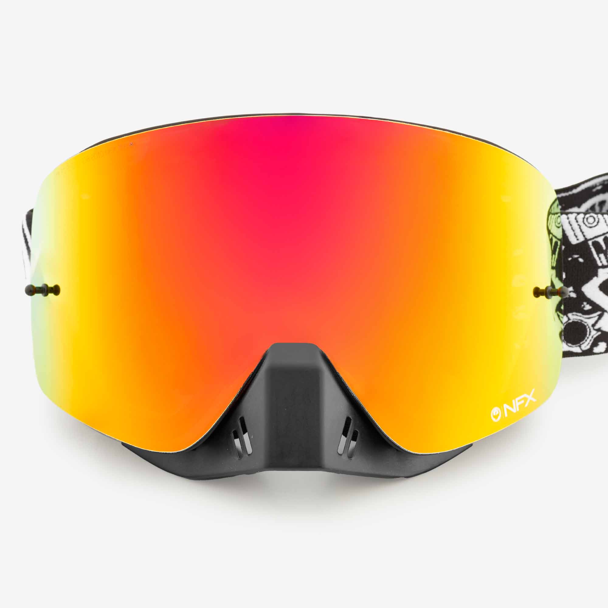 Grenzgaenger NFX MX goggles with anti-fog & UV protection red