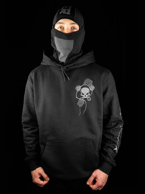 All Black Rose Hoodie