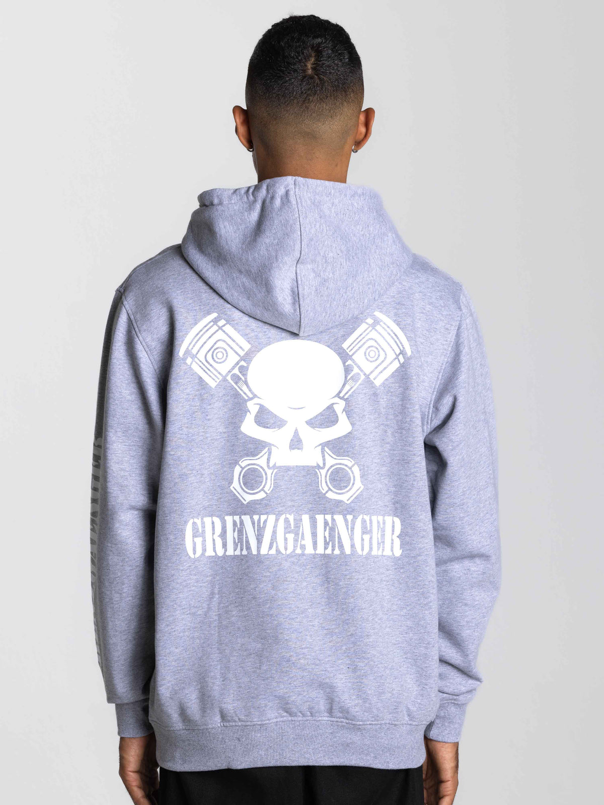 Skull Hoodie Men sports grey