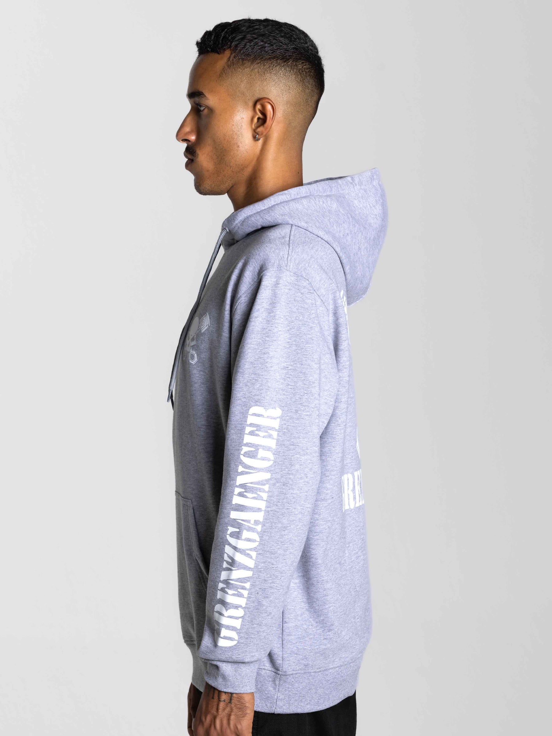 Skull Hoodie Men sports grey