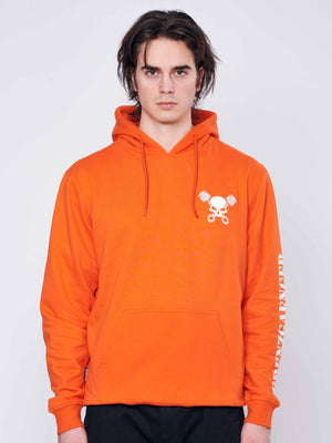 Skull Hoodie Men Orange