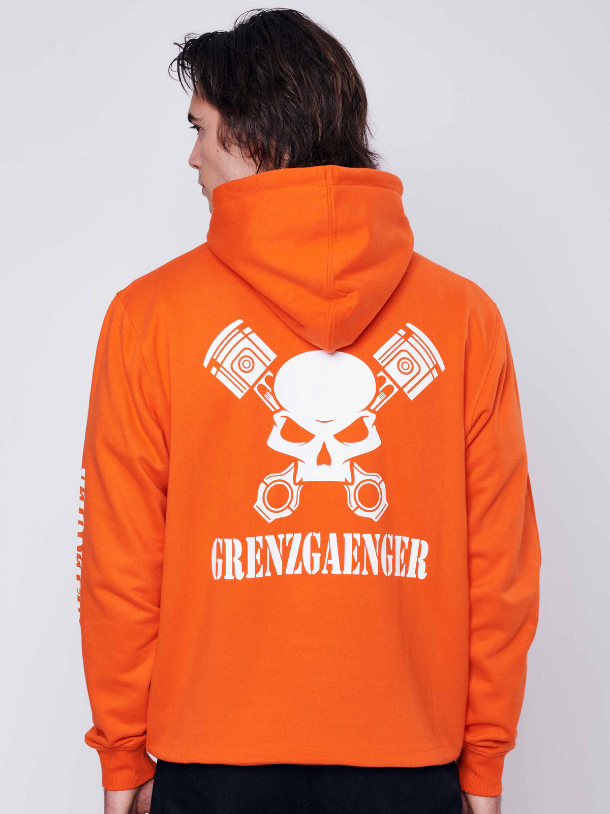 Skull Hoodie Men Orange