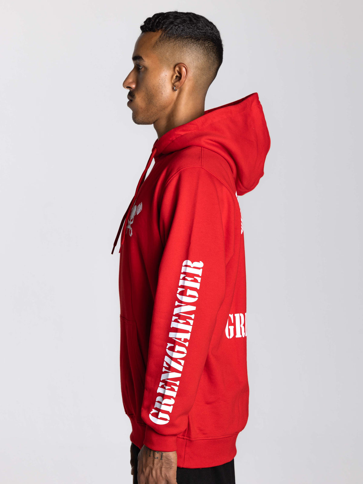 Skull Hoodie Men Red