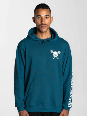 Skull Hoodie Men Petrol