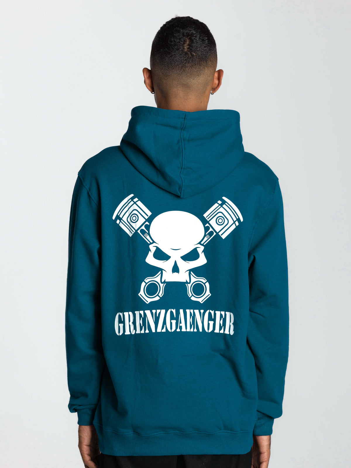 Skull Hoodie Men Petrol