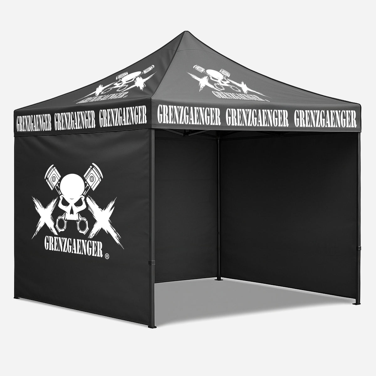 flm racing zelt Grenzgaenger Motocross-Rennzelt mit Logo-Seitenwänden