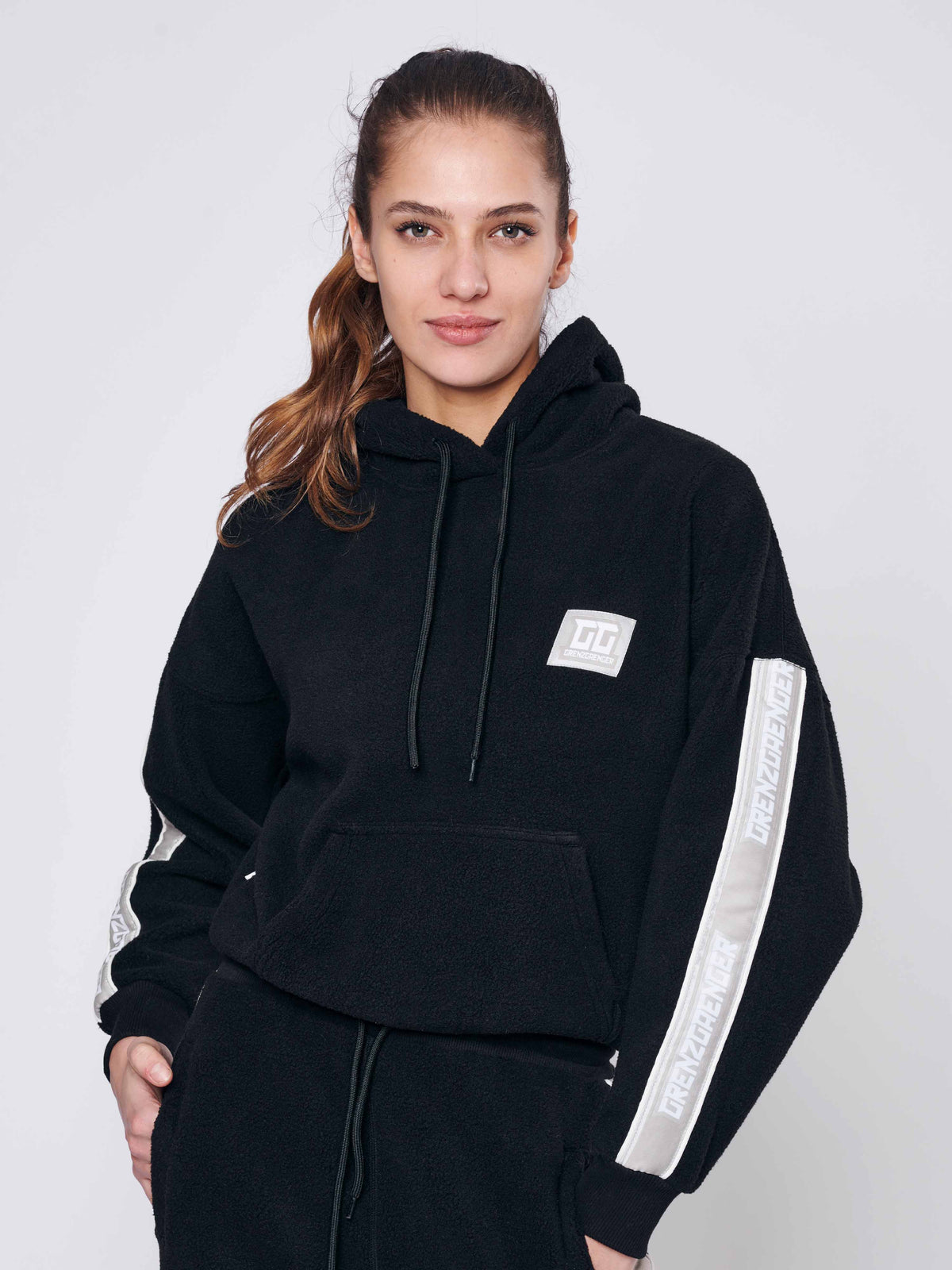 Sherpa Hoodie Women Black