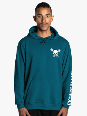 Skull Hoodie Men Petrol