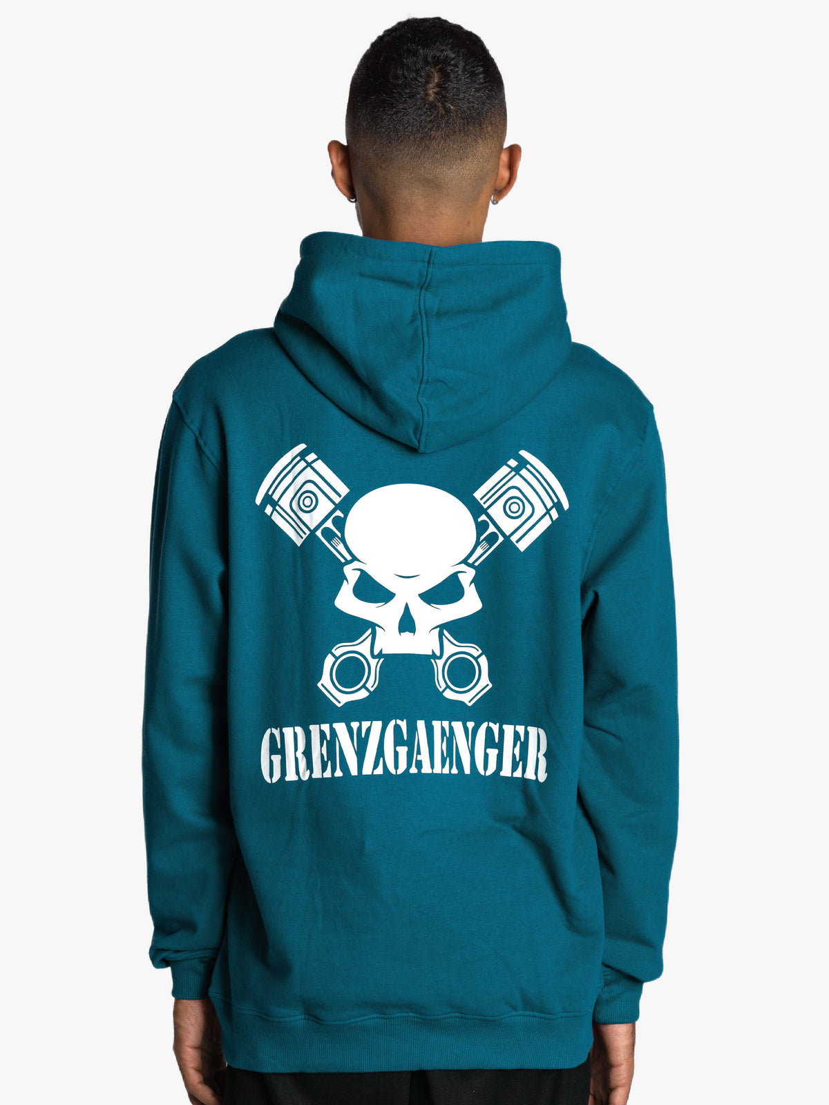 Skull Hoodie Men Petrol