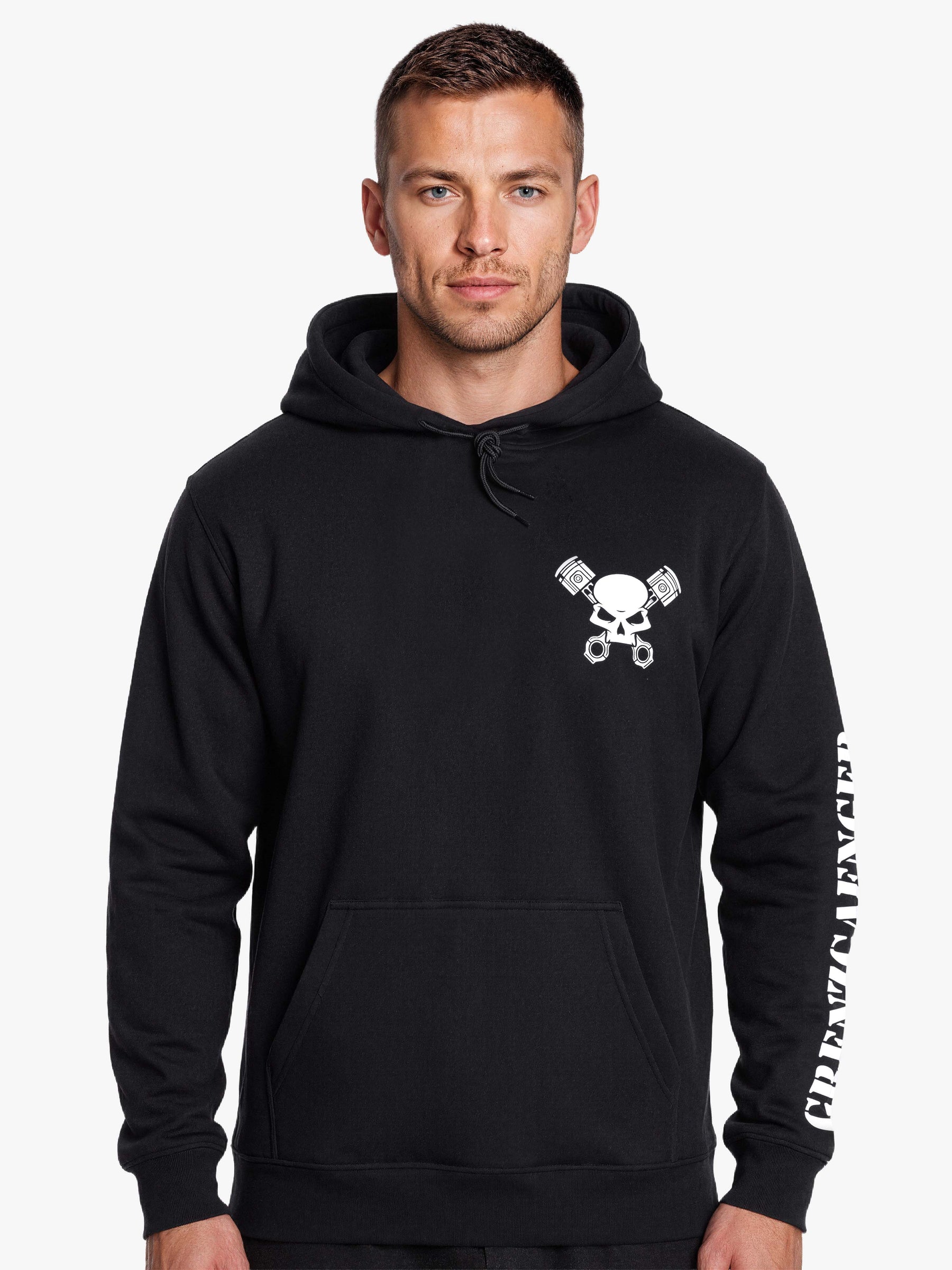 Skull Hoodie Men Black