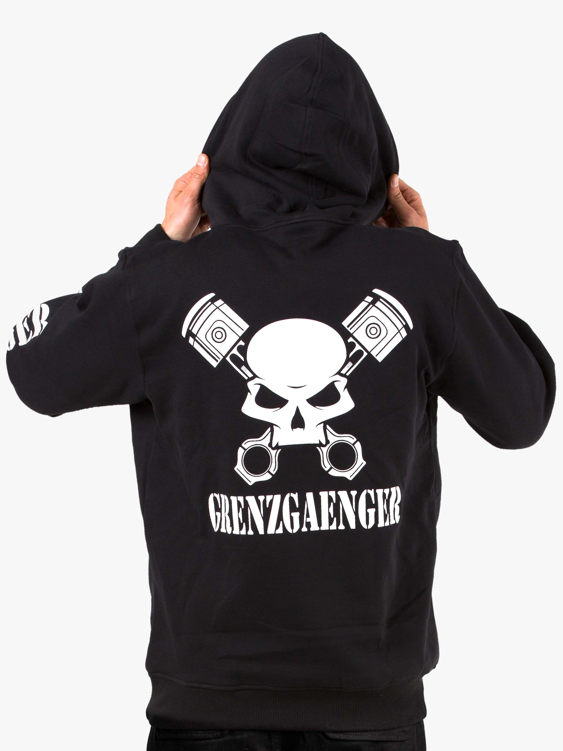 Skull Hoodie Men Black