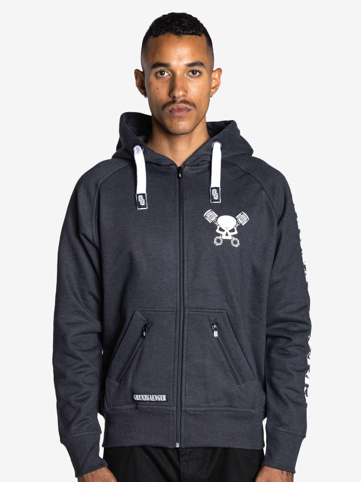 Skull Zipper Grey