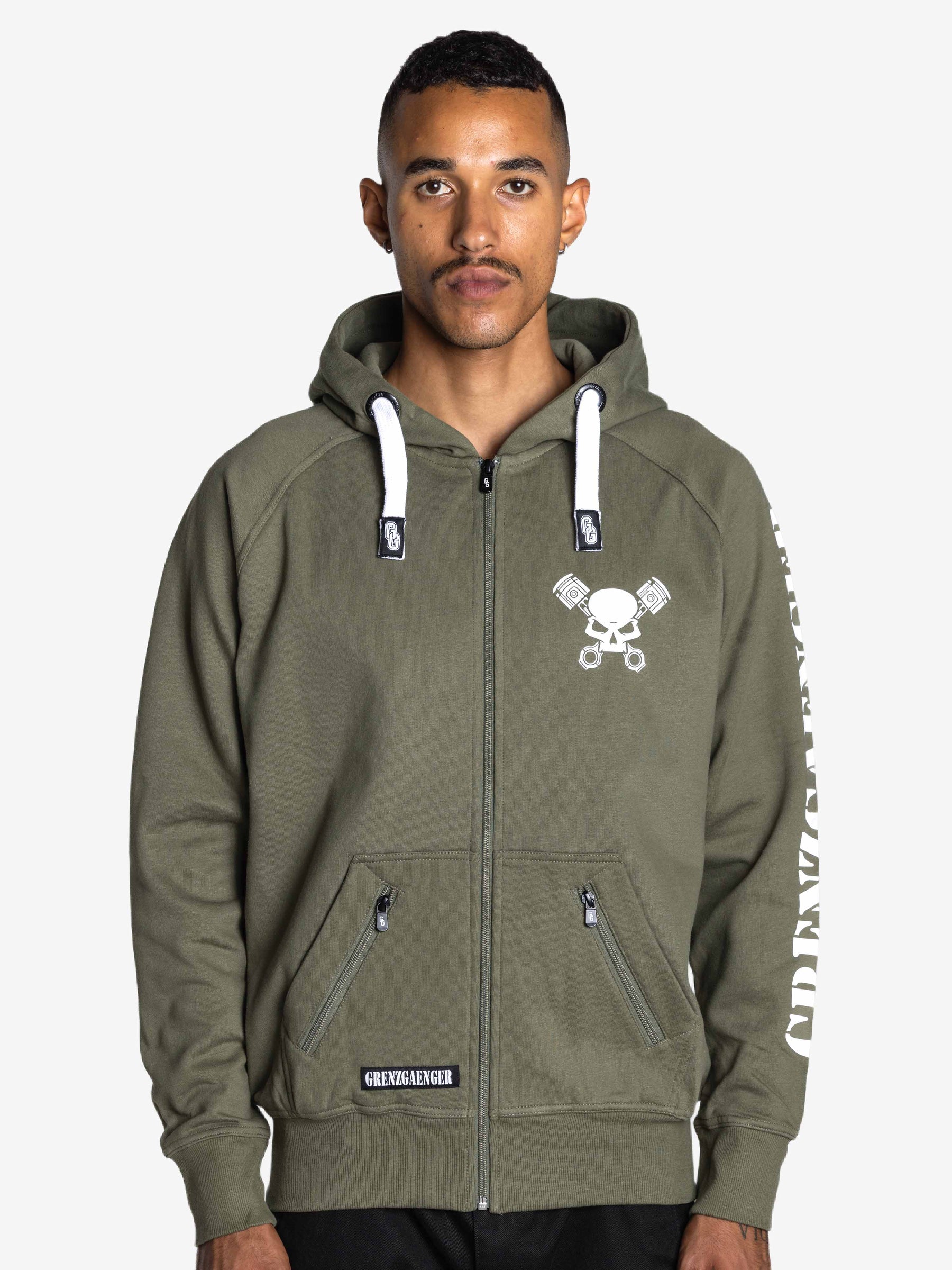 Skull Zipper Green
