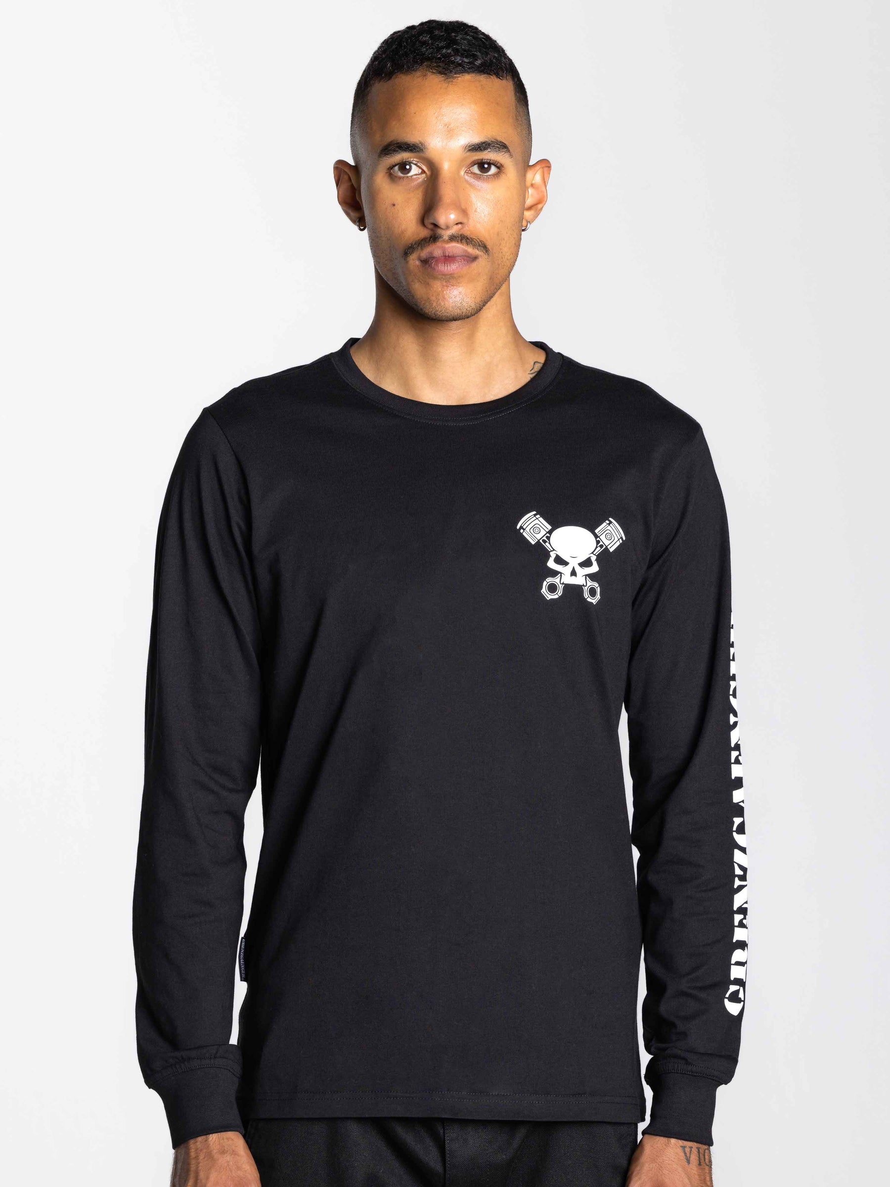 Skull Longsleeve deep black