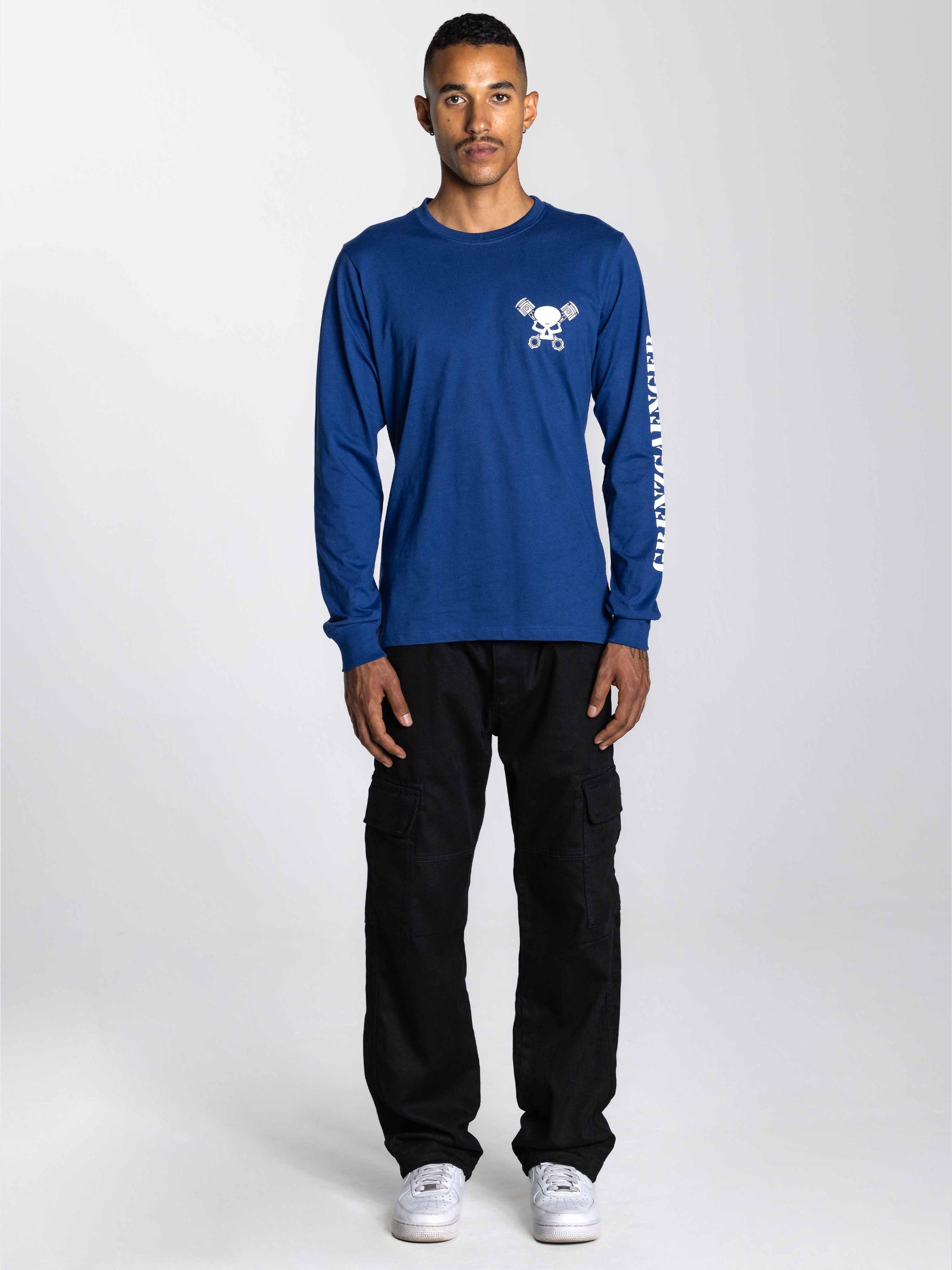Skull Longsleeve navy blue
