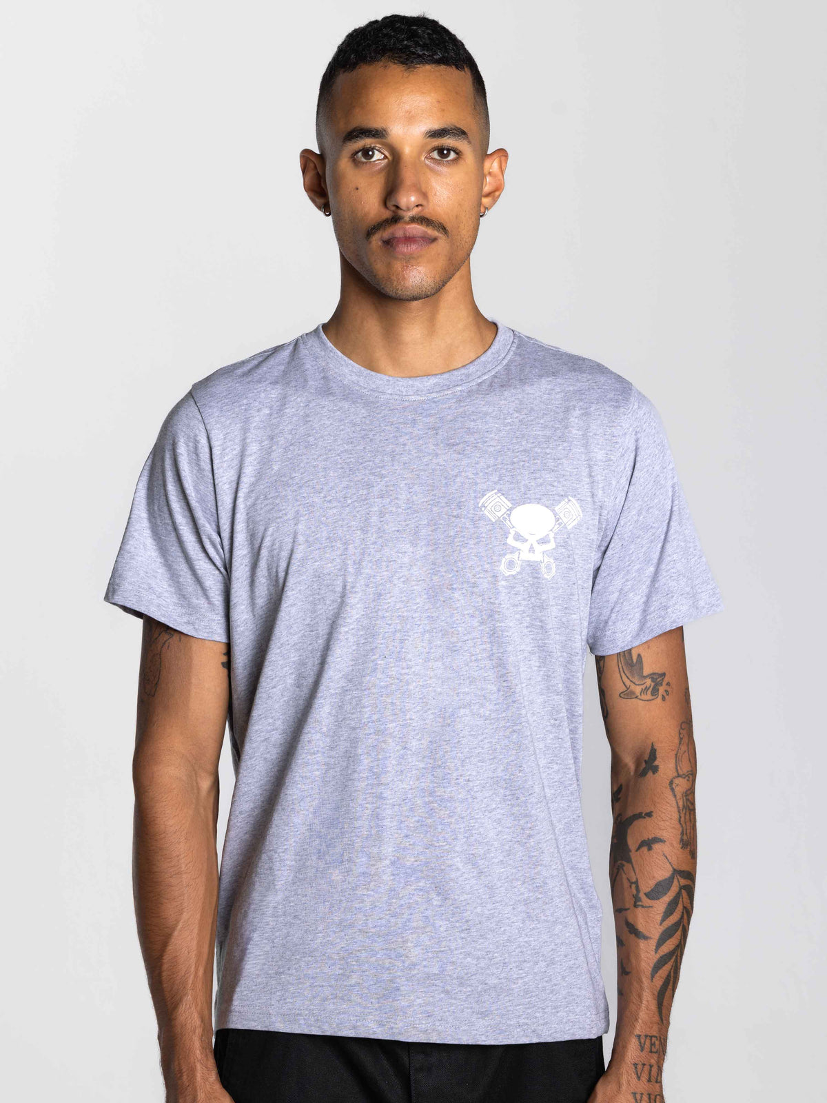 Skull Tee Men Light Grey