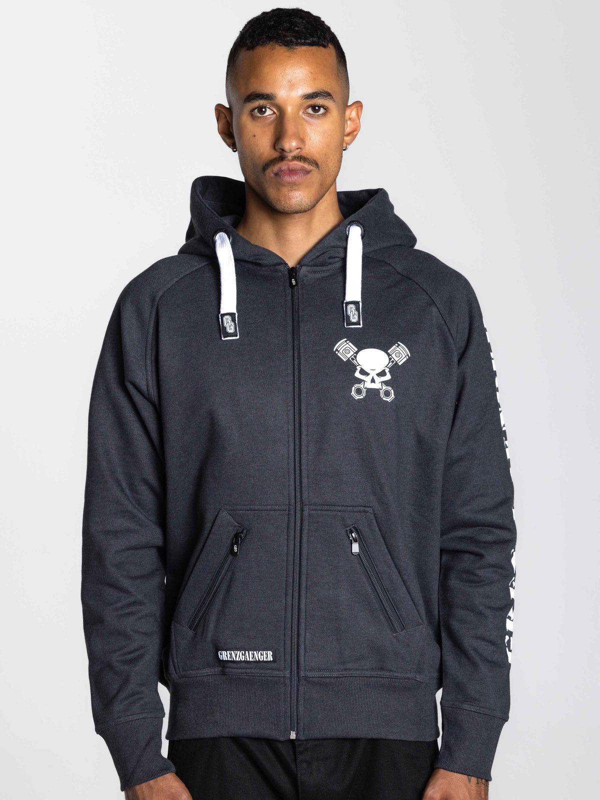 Skull Zipper Grey