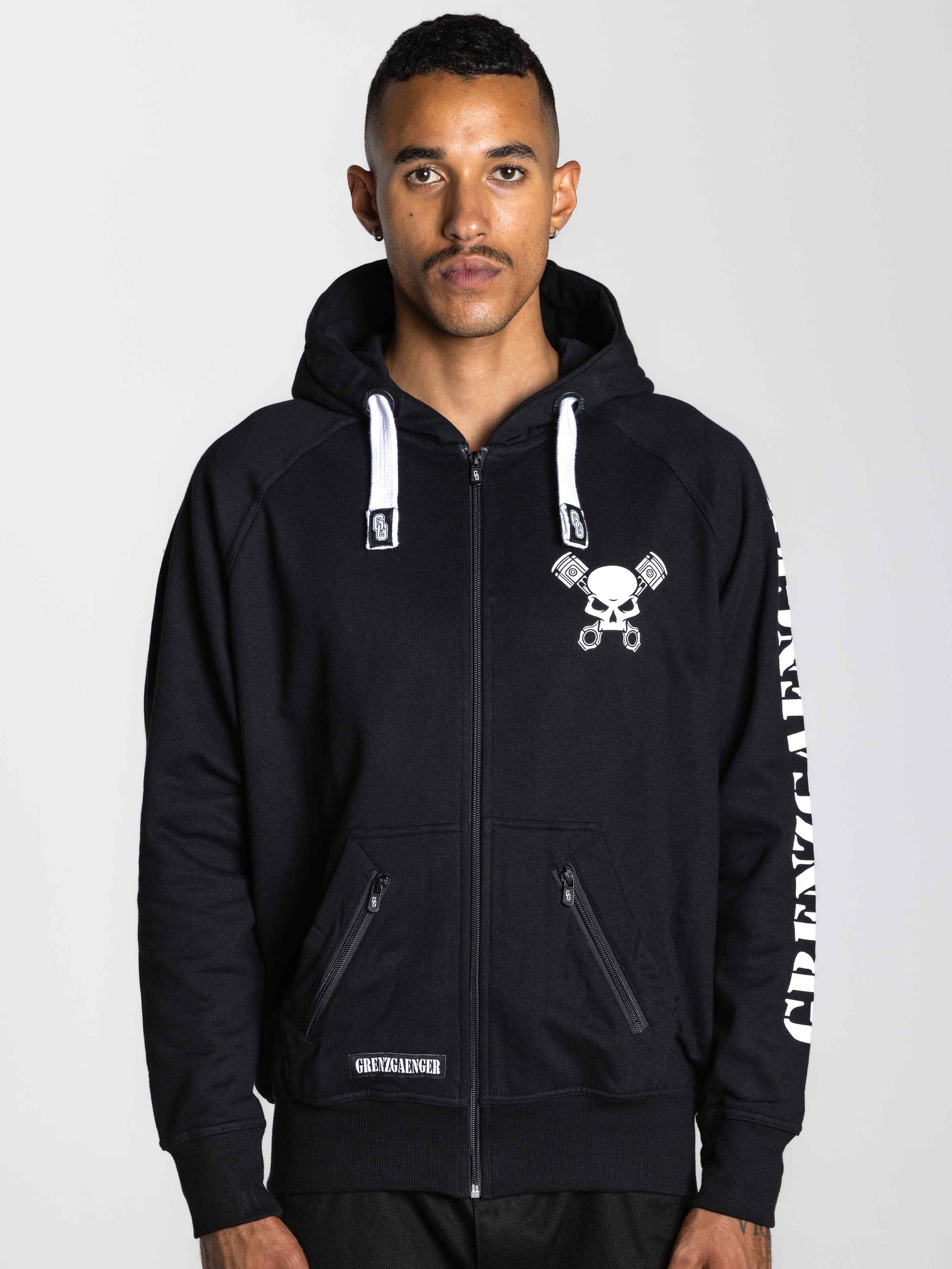 Skull Zipper deep black