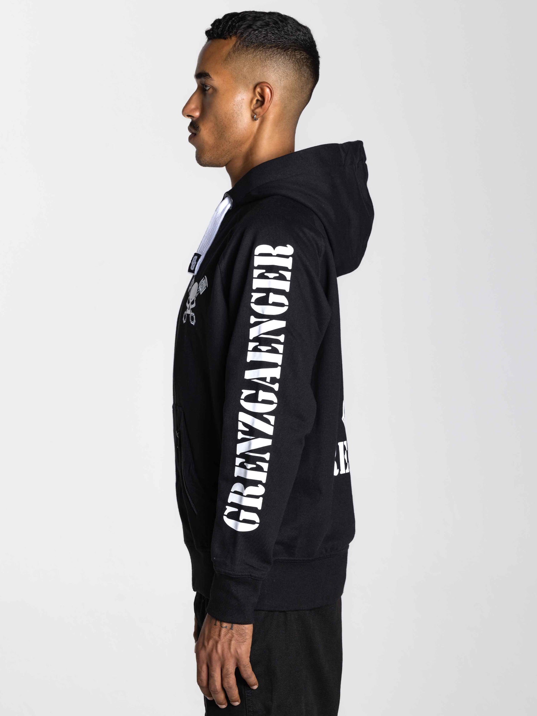 Skull Zipper deep black