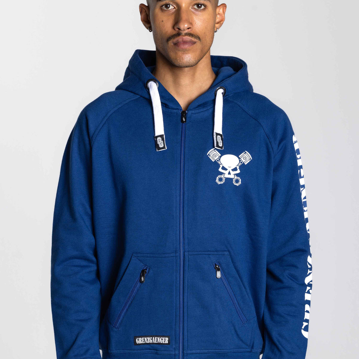 バイクウェア・装備 GRENZGAENGER Performance Hoodie Navy L skullzippernavyblue01-