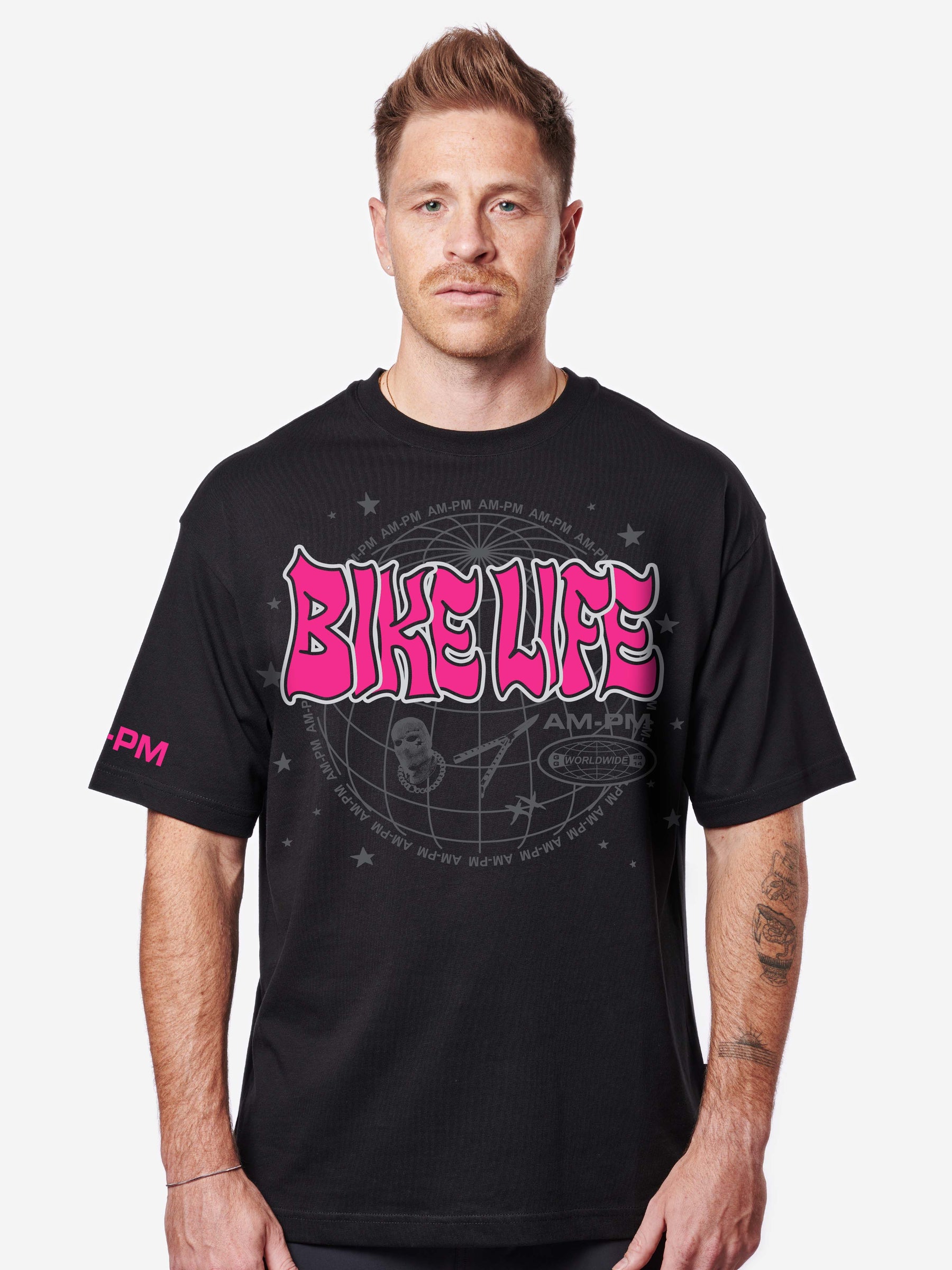 Bikelife Tee Pink/Black