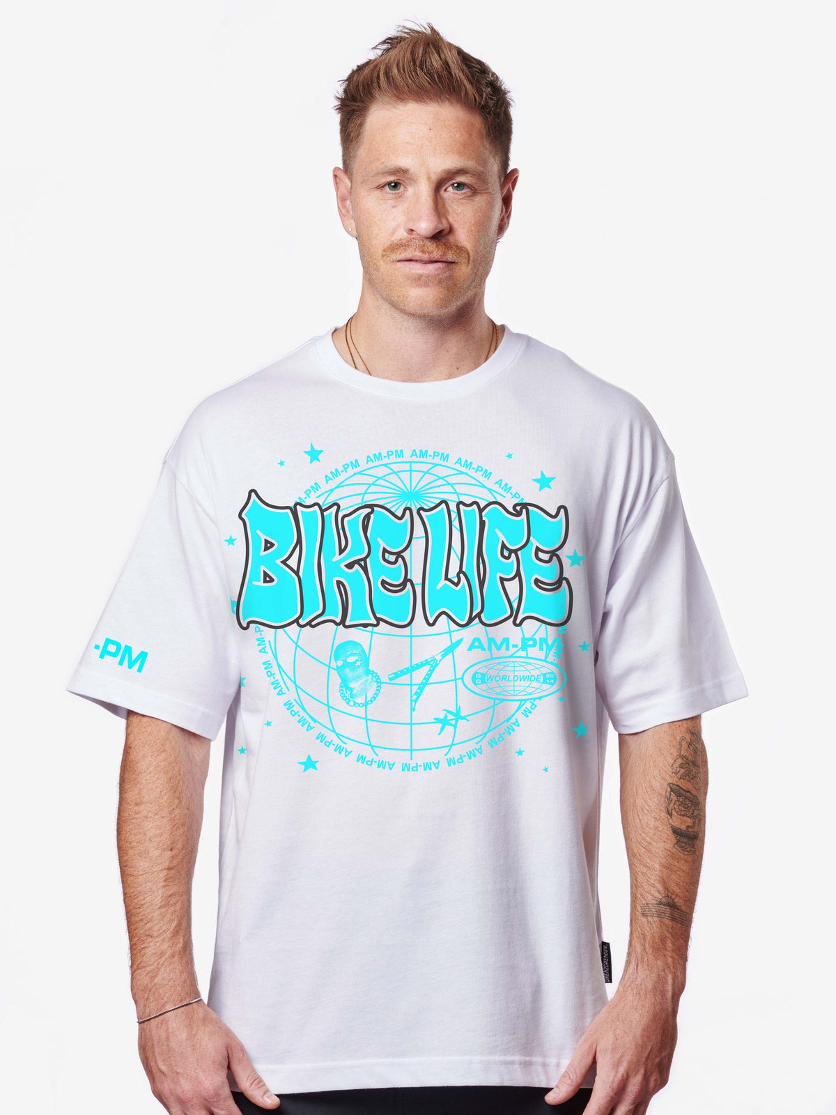 Bikelife Tee Turquoise/White