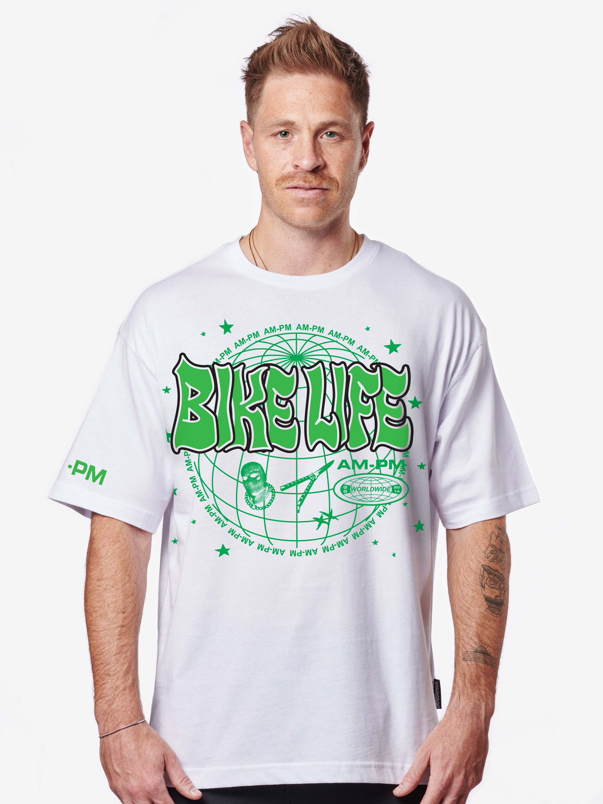 Bikelife Tee Green/White