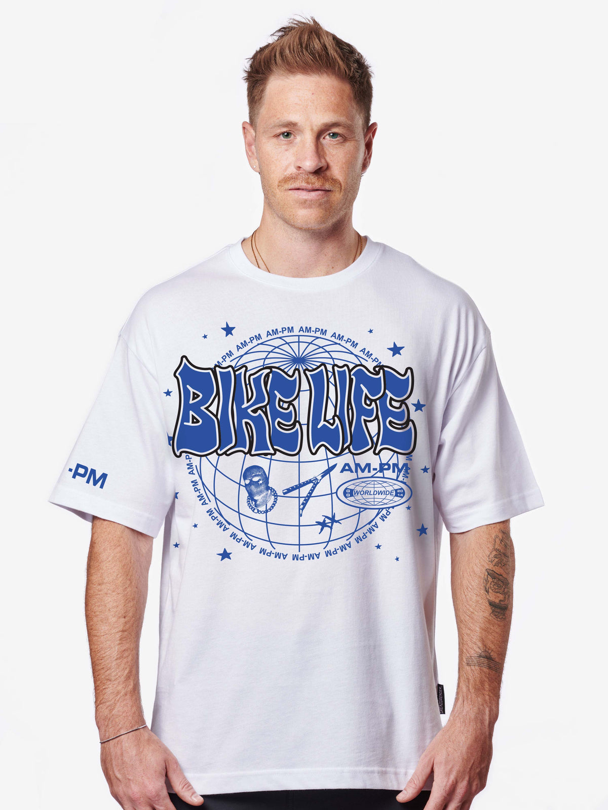 Bikelife Tee Blue/White